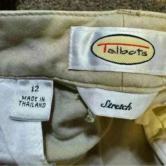 Vintage Talbots Straight Leg Stretch Khaki Pants Size 12 - Picture 8 of 11
